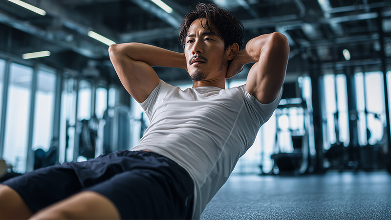 トレーニングをしている男性